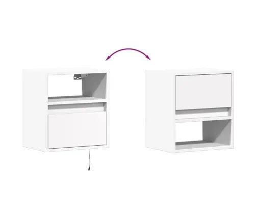 Tv Sienas Skapītis Ar Led Lampiņām, Balts, 41X31X45 Cm Vidaxl