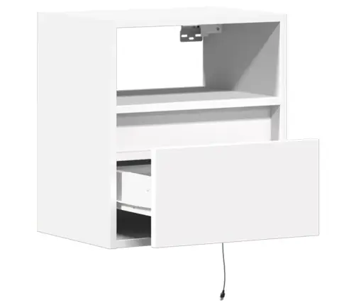Tv Galdiņi Ar Led Lampiņām, 2 Gab., Balti, 41X31X45 Cm Vidaxl