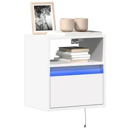 Tv Galdiņi Ar Led Lampiņām, 2 Gab., Balti, 41X31X45 Cm Vidaxl
