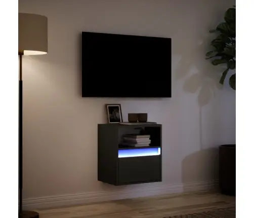 Tv Sienas Skapītis Ar Led Lampiņām, Melns, 41X31X45 Cm Vidaxl