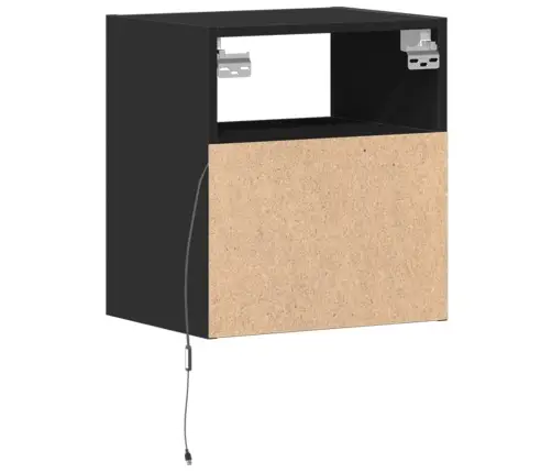 Tv Sienas Skapītis Ar Led Lampiņām, Melns, 41X31X45 Cm Vidaxl