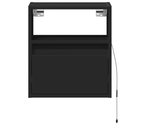 Sieninės Tv Spintelės Su Led, 2Vnt., Juodos, 41X31X45Cm