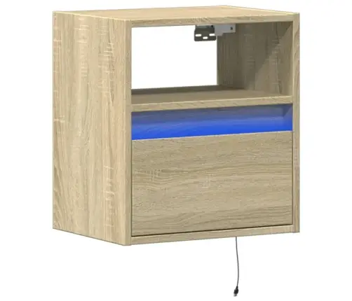 Tv Sienas Skapītis Ar Led Lampiņām, Ozola Krāsa, 41X31X45 Cm Vidaxl