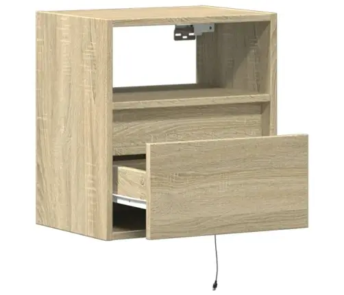 Tv Sienas Skapītis Ar Led Lampiņām, Ozola Krāsa, 41X31X45 Cm Vidaxl