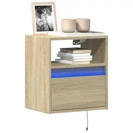 Tv Sienas Skapītis Ar Led Lampiņām, Ozola Krāsa, 41X31X45 Cm Vidaxl