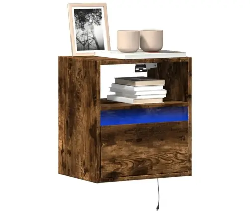 Teleri Seinakapp Led-Tuledega, Suitsutamm, 41X31X45 Cm