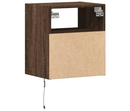 Teleri Seinakapid Led-Tuledega 2 Tk, Pruun Tamm, 41X31X45 Cm