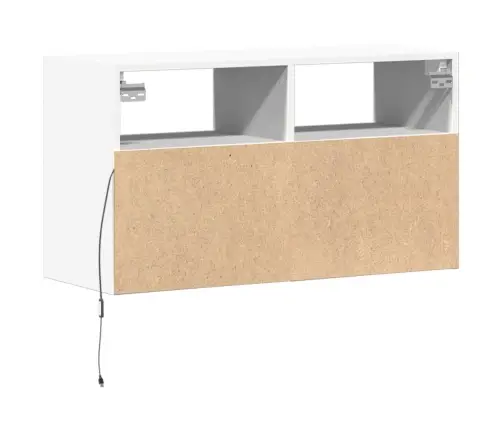 Tv Sienas Skapītis Ar Led Lampiņām, Balts, 80X31X45 Cm Vidaxl