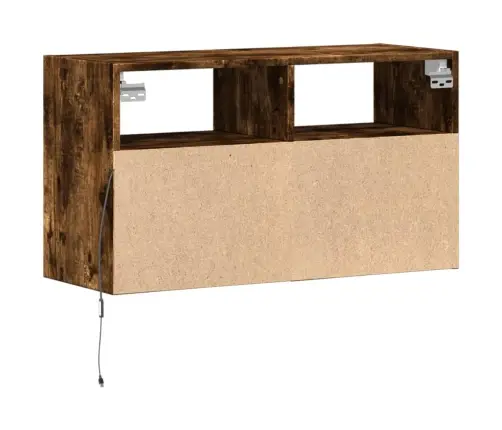 Tv Sienas Skapītis Ar Led Lampiņām, Ozola Krāsa, 80X31X45 Cm Vidaxl