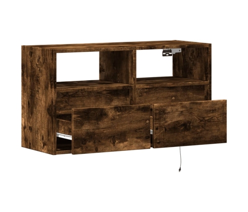 Tv Sienas Skapītis Ar Led Lampiņām, Ozola Krāsa, 80X31X45 Cm Vidaxl
