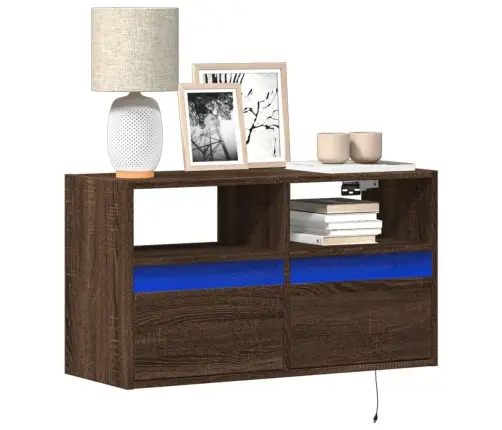 Teleri Seinakapp Led-Tuledega, Pruun Tamm, 80 X 31 X 45 Cm Teleri Seinakapp Led-Tuledega, Pruun Tamm, 80 X 31 X 45 Cm