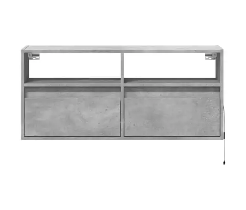 Tv Sienas Skapītis Ar Led Lampiņām, Betona Pelēks, 100X31X45 Cm Vidaxl
