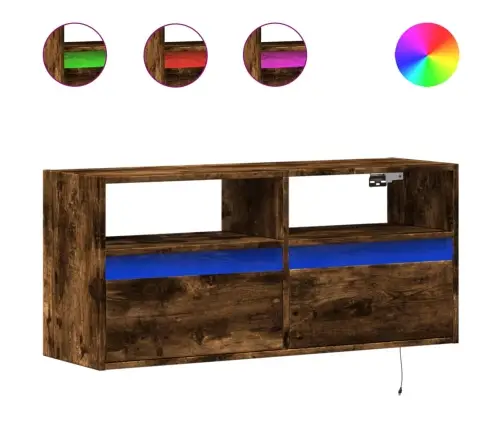 Teleri Seinakapp Led-Tuledega, Suitsutamm, 100X31X45 Cm