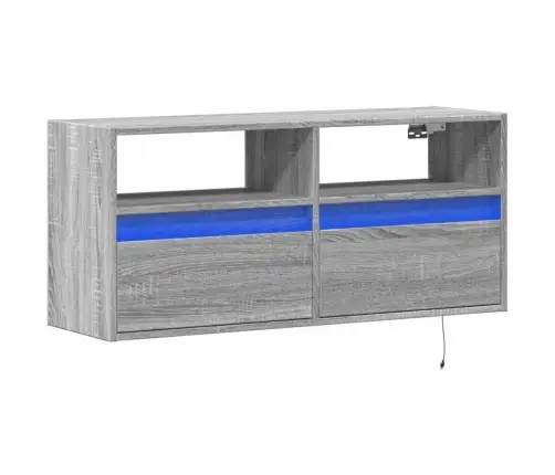 Tv Skapītis Ar Led Lampiņām, Pelēka Ozola Krāsa, 100X31X45 Cm Vidaxl