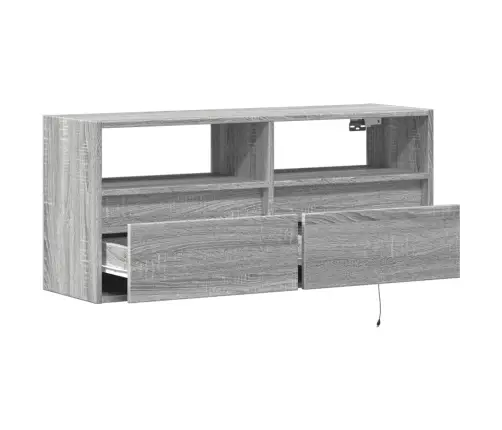 Tv Skapītis Ar Led Lampiņām, Pelēka Ozola Krāsa, 100X31X45 Cm Vidaxl