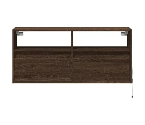 Tv Sienas Skapītis Ar Led Lampiņām, Brūna Ozola, 100X31X45 Cm Vidaxl