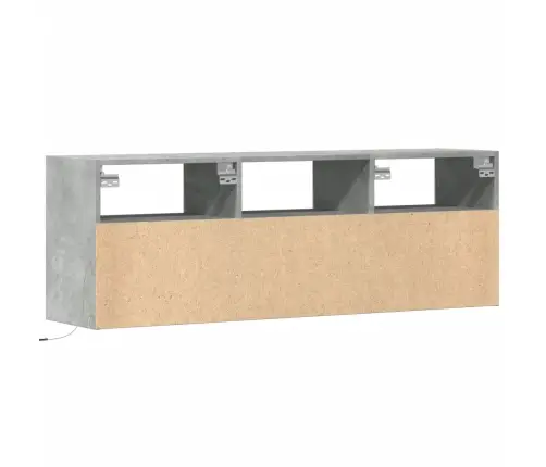 Tv Sienas Skapītis Ar Led Lampiņām, Betona Pelēks, 130X31X45 Cm Vidaxl