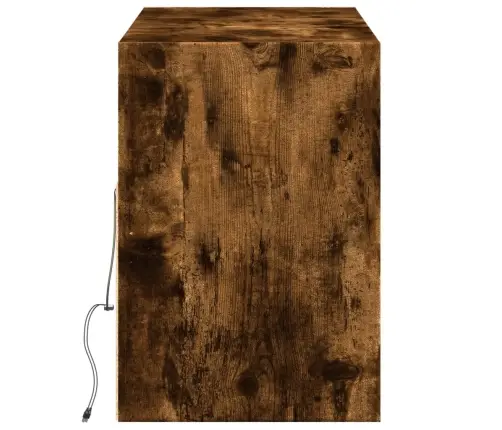 Sieninė Tv Spintelė Su Led Lemputėmis, Dūminė, 130X31X45 Cm