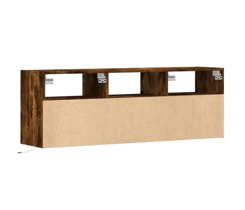 Sieninė Tv Spintelė Su Led Lemputėmis, Dūminė, 130X31X45 Cm