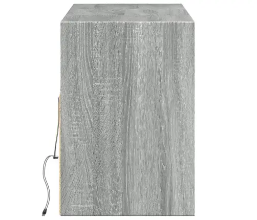 Tv Sienas Skapītis Ar Led Lampiņām, Pelēka Ozola, 130X31X45 Cm Vidaxl