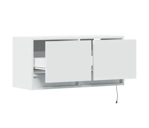 Tv Skapītis Ar Led Lampiņām, Balts, 80X31X38 Cm Vidaxl