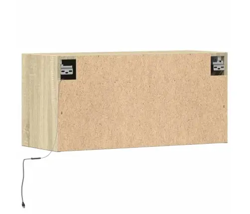 Tv Skapītis Ar Led Lampiņām, Koka Krāsā, 80X31X38 Cm Vidaxl