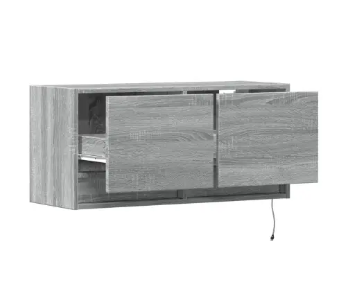 Tv Sienas Skapītis Ar Led Lampiņām, 80X31X38 Cm Vidaxl