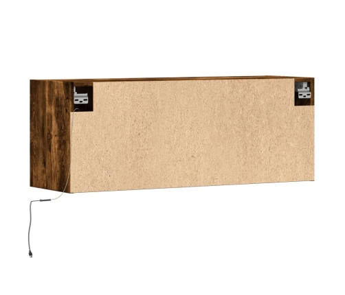 Sieninė Tv Spintelė Su Led Lemputėmis, Dūminė, 100X31X35Cm