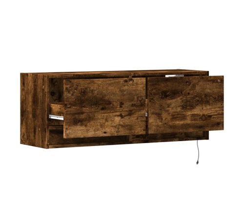 Sieninė Tv Spintelė Su Led Lemputėmis, Dūminė, 100X31X35Cm