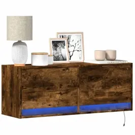Tv Sienas Skapītis Ar Led Lampiņām, Ozola Krāsa, 100X31X38 Cm Vidaxl