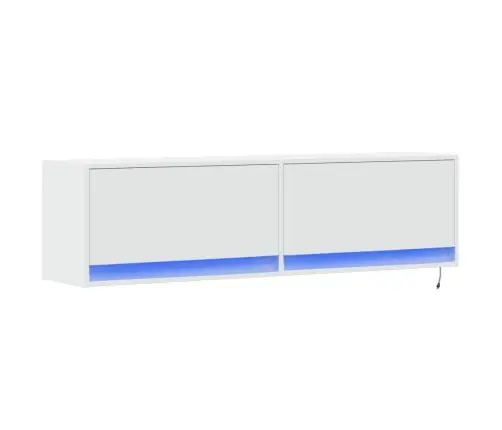 Tv Sienas Skapītis Ar Led Lampiņām, Balts, 140X31X38 Cm Vidaxl
