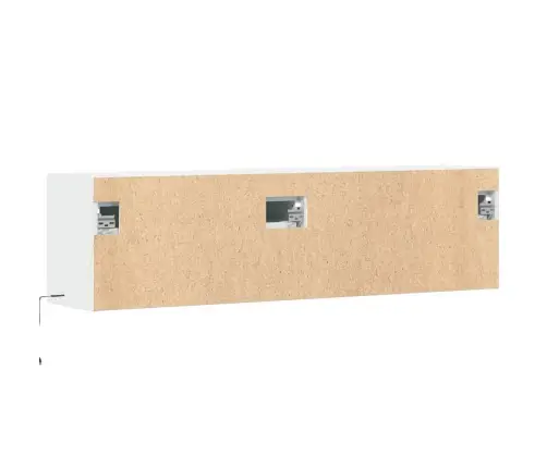 Tv Sienas Skapītis Ar Led Lampiņām, Balts, 140X31X38 Cm Vidaxl