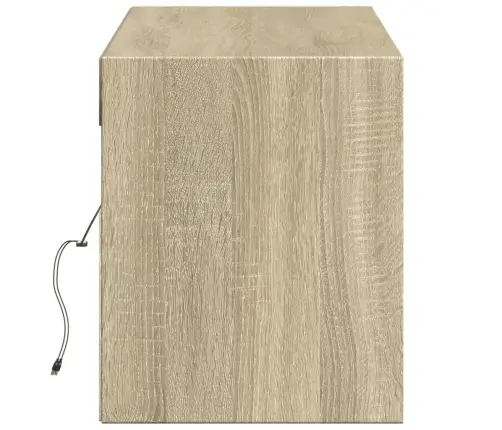 Tv Sienas Skapītis Ar Led Lampiņām, Koka Krāsa, 140X31X38 Cm Vidaxl