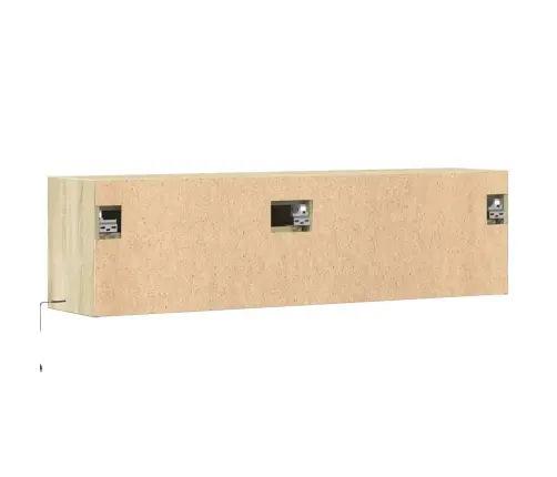 Tv Sienas Skapītis Ar Led Lampiņām, Koka Krāsa, 140X31X38 Cm Vidaxl