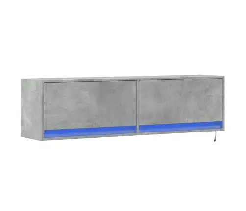 Tv Sienas Skapītis Ar Led Lampiņām, Betona Pelēks, 140X31X38 Cm Vidaxl