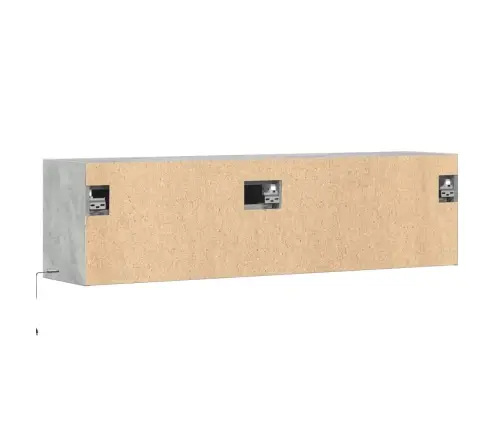 Tv Sienas Skapītis Ar Led Lampiņām, Betona Pelēks, 140X31X38 Cm Vidaxl