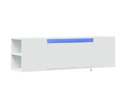 Tv Sienas Skapītis Ar Led Lampiņām, Balts, 135X31X39,5 Cm Vidaxl