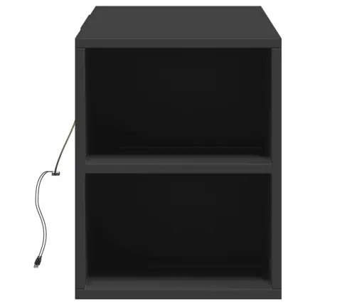 Sieninė Tv Spintelė Su Led Lemputėmis, Juoda, 135X31X39,5Cm