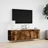 Tv Sienas Skapītis Ar Led Lampiņām, Ozola Krāsa, 135X31X39,5 Cm Vidaxl