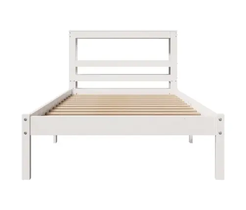 Gulta Bez Matrača, Balts, 75X190 Cm, Priedes Masīvkoks Vidaxl