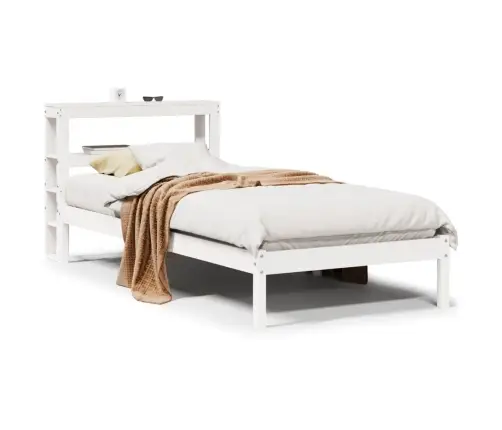 Gulta Bez Matrača, Balts, 90X200 Cm, Priedes Masīvkoks Vidaxl