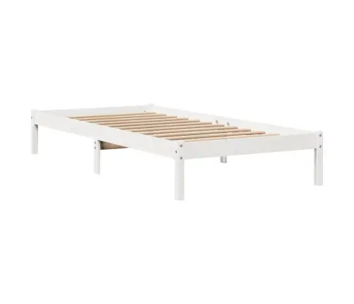 Gulta Bez Matrača, Balts, 90X200 Cm, Priedes Masīvkoks Vidaxl