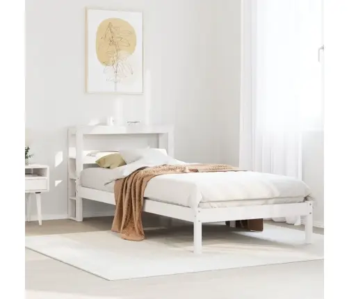 Gulta Bez Matrača, Balts, 90X200 Cm, Priedes Masīvkoks Vidaxl