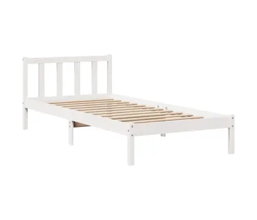 Lovos Rėmas Su Be Čiužinio, Baltas, 75X190cm Pušies Masyvas