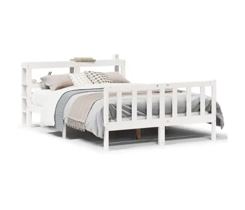 Gulta Bez Matrača, Balta, 120X200 Cm, Priedes Masīvkoks Vidaxl