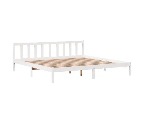 Gulta Bez Matrača, Balts, 200X200 Cm, Priedes Masīvkoks Vidaxl