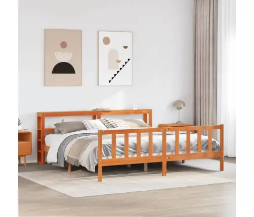 Lovos Rėmas Su Galvūgaliu, Vaško Rudas, 180X200cm Pušis