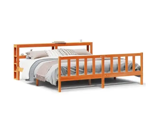 Gultas Rāmis Ar Galvgali, Vaska Brūnas, 200X200 Cm, Priede Vidaxl