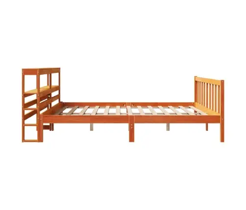 Gultas Rāmis Ar Galvgali, Vaska Brūnas, 200X200 Cm, Priede Vidaxl