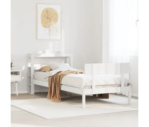 Gulta Bez Matrača, Balts, 75X190 Cm, Priedes Masīvkoks Vidaxl